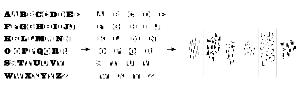 Deconstruction of "Giza" typeface